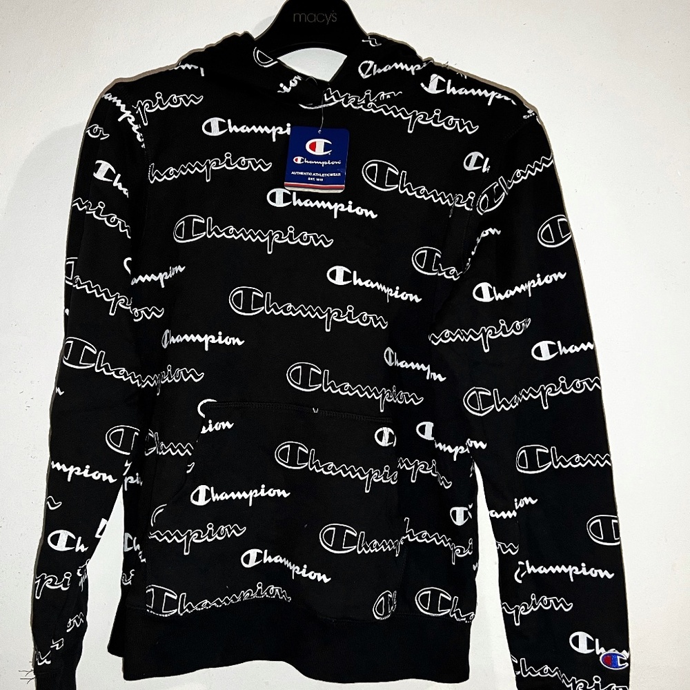 Champion LOGO Hoodie black Kids XL. *NEW WITH TAG*